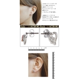 スタッドピアス チタン製ポスト 低アレルギー オープンハート ストーンフラワー | アクセサリーショップPIENA | 詳細画像3 