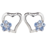 スタッドピアス チタン製ポスト 低アレルギー オープンハート ストーンフラワー | アクセサリーショップPIENA | 詳細画像5 