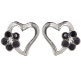 スタッドピアス チタン製ポスト 低アレルギー オープンハート ストーンフラワー | アクセサリーショップPIENA | 詳細画像7 