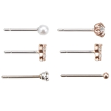 スタッドピアスセット ステンレス製ポスト バタフライストーンペア | アクセサリーショップPIENA | 詳細画像7 