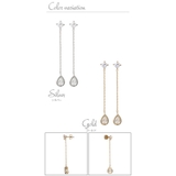 チタンポストのスタッドピアス しずくモチーフをキュービックジルコニアからチェーン… | アクセサリーショップPIENA | 詳細画像2 