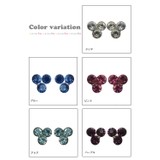 チタン製ポストのきらめくラインストーンが3つ並んだピアス | アクセサリーショップPIENA | 詳細画像2