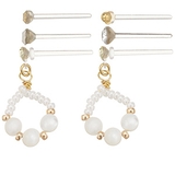 樹脂ピアスセット シェルボールのラウンドピアス ブドウピアス | アクセサリーショップPIENA | 詳細画像6 