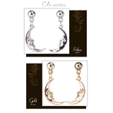 スタッドピアス 顔が描かれた三日月のピアス ムーン | アクセサリーショップPIENA | 詳細画像2