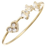 ピンキーリング ハートと3粒ストーンリング ラインストーン | アクセサリーショップPIENA | 詳細画像5