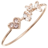 ピンキーリング ハートと3粒ストーンリング ラインストーン | アクセサリーショップPIENA | 詳細画像6