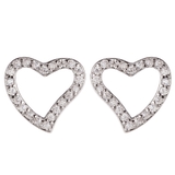 シルバー925スタッドピアス キュービックジルコニアを並べたオープンハートピアス… | アクセサリーショップPIENA | 詳細画像4 