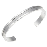 メンズブレスレット グレーのラインが入ったバングル サージカルステンレス | アクセサリーショップPIENA | 詳細画像1 