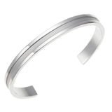 レディースブレスレット グレーのラインが入ったバングル サージカルステンレス | アクセサリーショップPIENA | 詳細画像1 