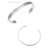 レディースブレスレット グレーのラインが入ったバングル サージカルステンレス | アクセサリーショップPIENA | 詳細画像2 