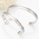 ペアブレスレット グレーのラインが入ったバングル サージカルステンレス | アクセサリーショップPIENA | 詳細画像1 