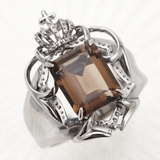 メンズリング 指輪 シルバー925 スモーキークォーツ 王冠 盾 | アクセサリーショップPIENA | 詳細画像1 