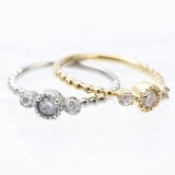 細身プチリング 三石のキュービックジルコニアが輝くリング サイズ3号~13号 | アクセサリーショップPIENA | 詳細画像1