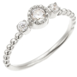 細身プチリング 三石のキュービックジルコニアが輝くリング サイズ3号~13号 | アクセサリーショップPIENA | 詳細画像4