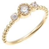 細身プチリング 三石のキュービックジルコニアが輝くリング サイズ3号~13号 | アクセサリーショップPIENA | 詳細画像5