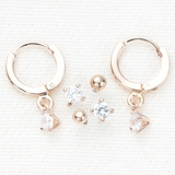 フープピアス スタッドピアスセット キュービックジルコニア | アクセサリーショップPIENA | 詳細画像1 