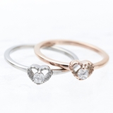 細身プチリング ハートに1粒キュービックジルコニア シュガーリング | アクセサリーショップPIENA | 詳細画像1 