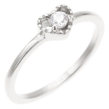 細身プチリング ハートに1粒キュービックジルコニア シュガーリング | アクセサリーショップPIENA | 詳細画像4 