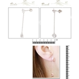 チタンポストのスタッドピアス 丸くカットされたキュービックジルコニアをチェーンで… | アクセサリーショップPIENA | 詳細画像3 