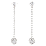 チタンポストのスタッドピアス 丸くカットされたキュービックジルコニアをチェーンで… | アクセサリーショップPIENA | 詳細画像4 