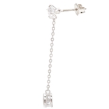 チタンポストのスタッドピアス 丸くカットされたキュービックジルコニアをチェーンで… | アクセサリーショップPIENA | 詳細画像5 