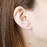 チタンポストのスタッドピアス 丸くカットされたキュービックジルコニアをチェーンで… | アクセサリーショップPIENA | 詳細画像8 