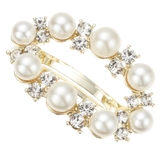 パールとストーンが交互に並んだバレッタ ゴールド クリア | アクセサリーショップPIENA | 詳細画像4 