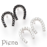 キュービックジルコニア馬蹄モチーフピアス シルバー925製 ホースシュー | アクセサリーショップPIENA | 詳細画像1