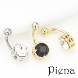 メタルとストーンが輝くシンプルボディピアス サージカルステンレス316L製 低金… | アクセサリーショップPIENA | 詳細画像1 