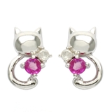 丸まったしっぽねこの天然石ピアス ダイヤモンド 誕生石 | アクセサリーショップPIENA | 詳細画像11 