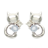 丸まったしっぽねこの天然石ピアス ダイヤモンド 誕生石 | アクセサリーショップPIENA | 詳細画像10 