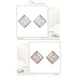 キュービックジルコニアスクエアピアス チタン製ポスト ニッケルフリー | アクセサリーショップPIENA | 詳細画像2 