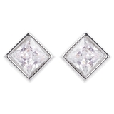 キュービックジルコニアスクエアピアス チタン製ポスト ニッケルフリー | アクセサリーショップPIENA | 詳細画像4 