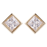 キュービックジルコニアスクエアピアス チタン製ポスト ニッケルフリー | アクセサリーショップPIENA | 詳細画像5 