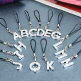 キラキライニシャルストラップ シルバーメタル クリアストーン | アクセサリーショップPIENA | 詳細画像1 