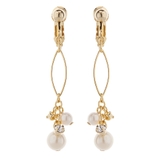 パールとワイヤーフレームのぶら下がりイヤリング きらきら 揺れる | アクセサリーショップPIENA | 詳細画像5 