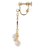 パールとワイヤーフレームのぶら下がりイヤリング きらきら 揺れる | アクセサリーショップPIENA | 詳細画像6 