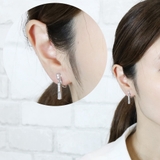 キュービックジルコニアバーが揺れるネジ式イヤリング シルバー メタル | アクセサリーショップPIENA | 詳細画像7 