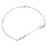 シルバー925製クロスチェーンブレスレット ブルーダイヤモンド プレート | アクセサリーショップPIENA | 詳細画像4 