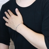 シルバー925製クロスチェーンブレスレット ブルーダイヤモンド プレート | アクセサリーショップPIENA | 詳細画像10 