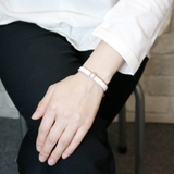 1粒キュービックジルコニアのリングレザーブレスレット シルバー925製 革 | アクセサリーショップPIENA | 詳細画像12