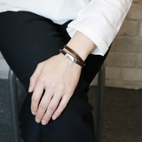 1粒ラインストーンが煌めく栃木レザーブレスレット シルバー925製 ブラウン | アクセサリーショップPIENA | 詳細画像12 