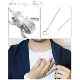 ダブルリングネックレス ブラック シルバー925製 | アクセサリーショップPIENA | 詳細画像3