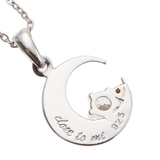 シルバー925製メッセージ刻印ムーンネックレス レッドダイヤモンド キュービック… | アクセサリーショップPIENA | 詳細画像6