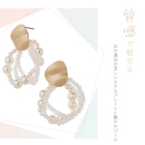 プレート連パールフープピアス レディース ゴールド | アクセサリーショップPIENA | 詳細画像6