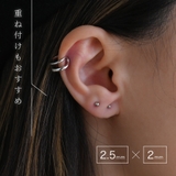 プラチナ900 2 5mmボールピアス | アクセサリーショップPIENA | 詳細画像15 