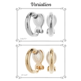 シンプルなフープイヤリング 樹脂製クリップで安心 ノンホールピアスフープ直径14… | アクセサリーショップPIENA | 詳細画像2 