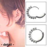 キュービックジルコニアが煌くミニフープピアス フープピアス スナップピアス | アクセサリーショップPIENA | 詳細画像5