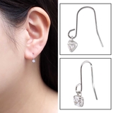 フックピアス レディース プラチナ900製ポスト | アクセサリーショップPIENA | 詳細画像2 