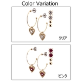 ゴールドのハート形プレートにラインストーンが輝くフープピアス 他 合計6点セット | アクセサリーショップPIENA | 詳細画像2 